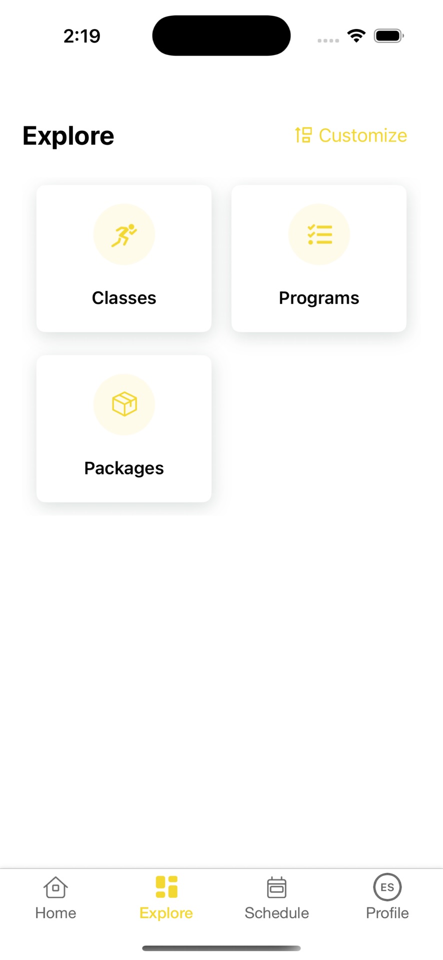 Bee Fit app account and billing screen